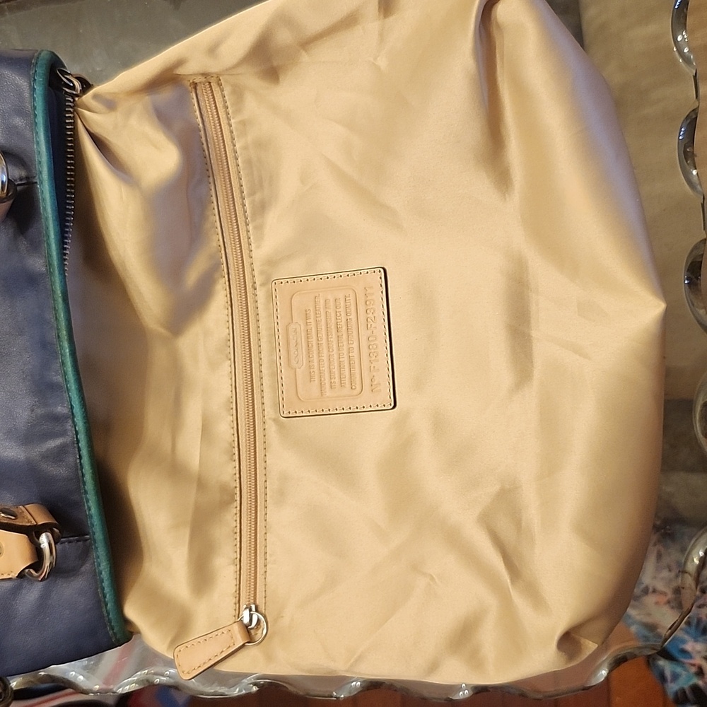 Coach Daisy Spectator Mia Leather Bag F1380-F23911 Color Block Navy, Teal, Tan - Picture 13 of 16